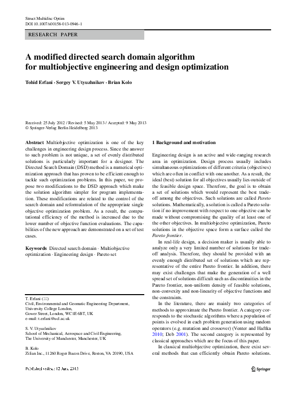 (PDF) A modified directed search domain algorithm for multiobjective ...