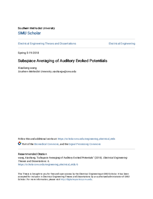 (PDF) Subspace Averaging of Auditory Evoked Potentials