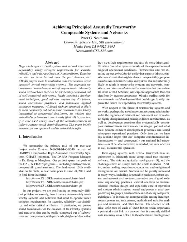 (PDF) Achieving Principled Assuredly Trustworthy Composable Systems and ...