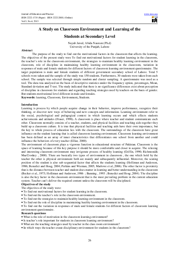 pdf-a-study-on-classroom-environment-and-learning-of-the-students-at