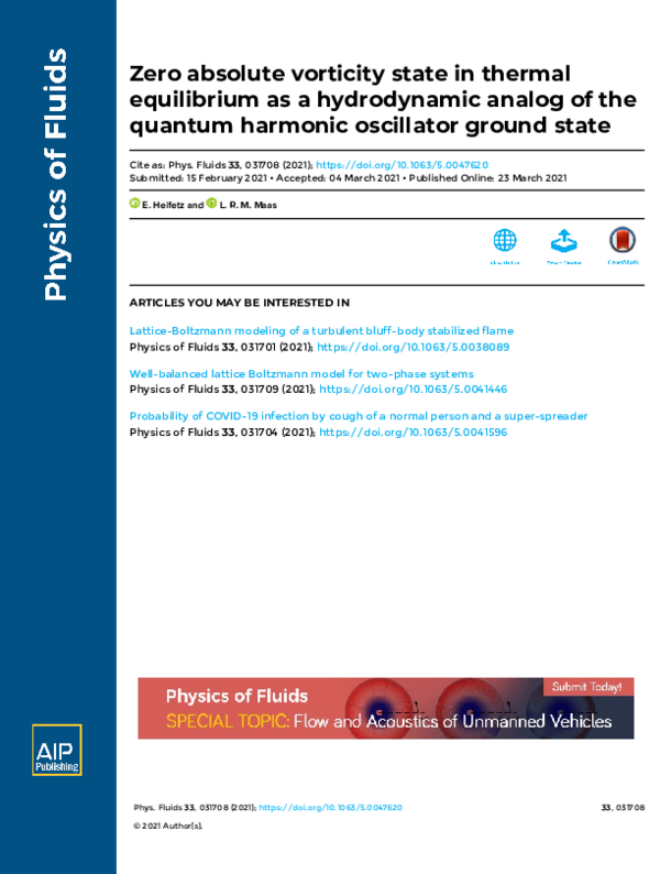 (PDF) Zero absolute vorticity state in thermal equilibrium as a ...
