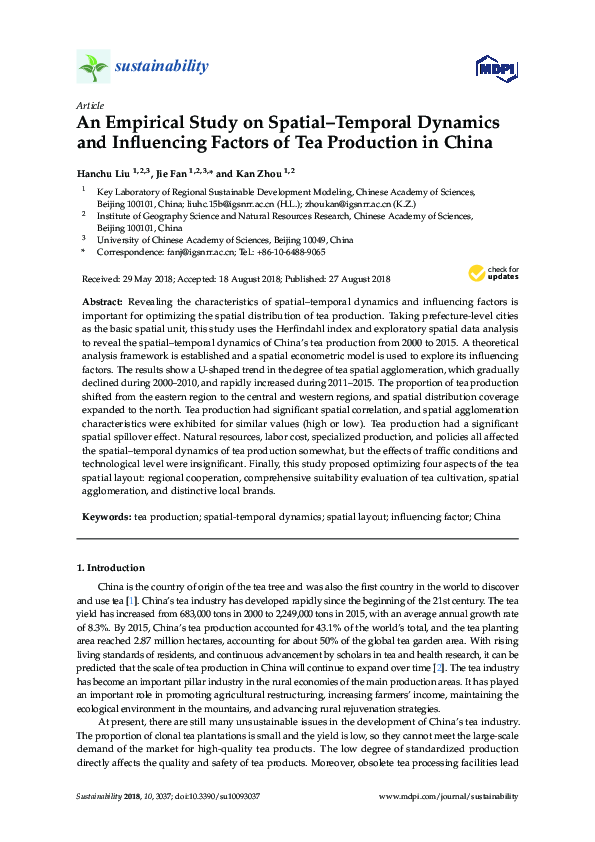 (PDF) An Empirical Study on Spatial–Temporal Dynamics and Influencing ...