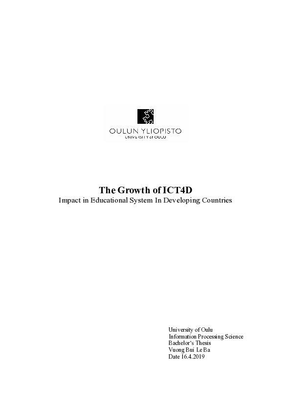 (PDF) The growth of ICT4D : impact in educational system in developing ...