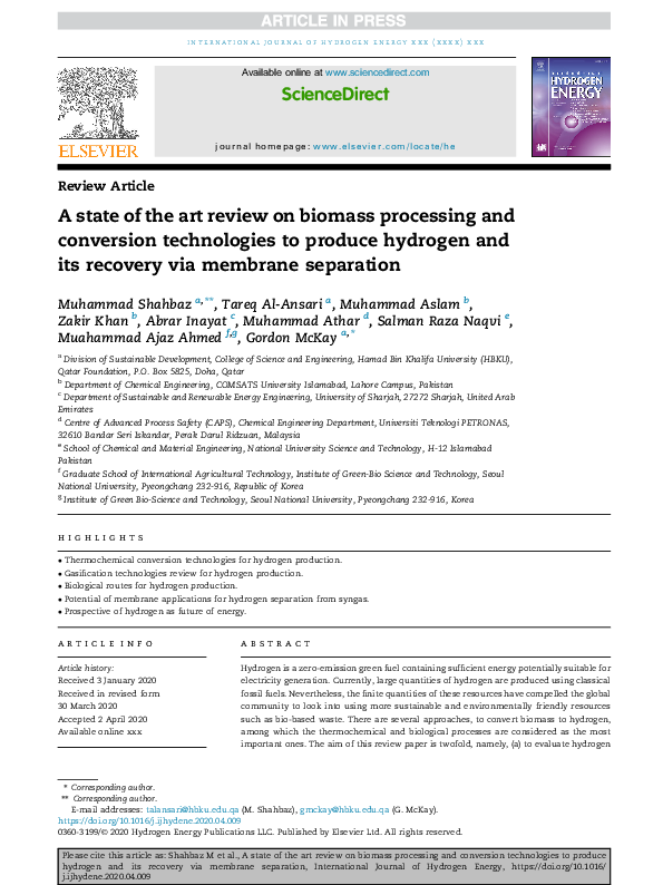 (PDF) A state of the art review on biomass processing and conversion ...