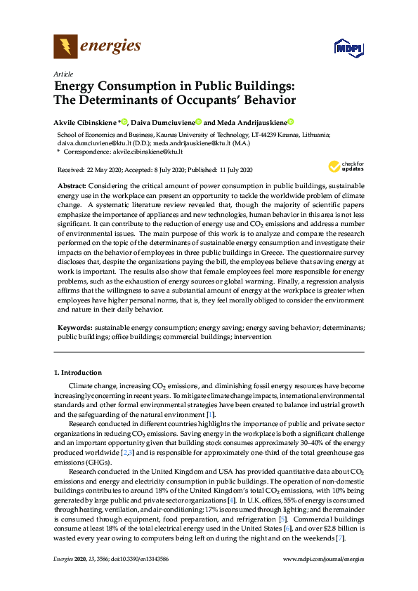 (PDF) Energy Consumption in Public Buildings: The Determinants of ...