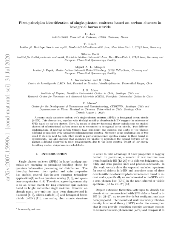 (PDF) First-Principles Identification of Single Photon Emitters Based ...
