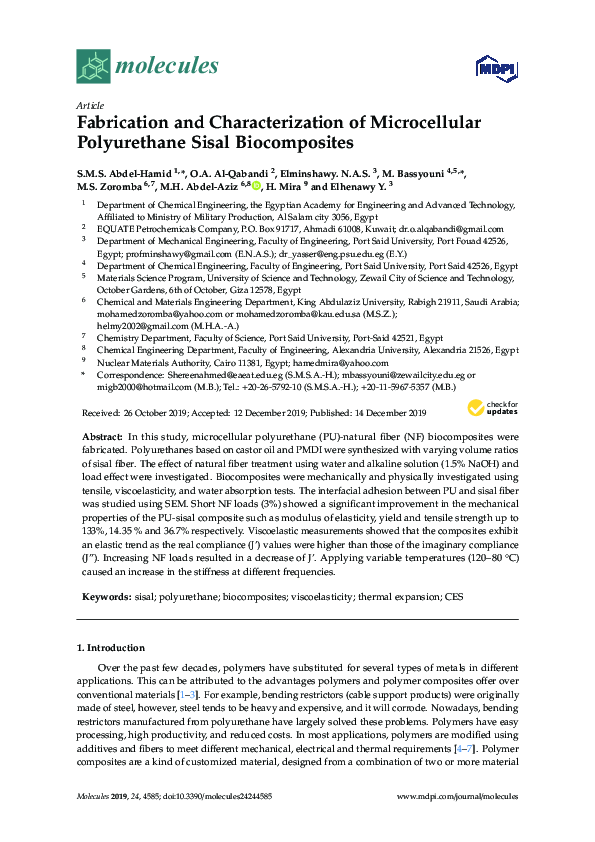 (PDF) Fabrication and Characterization of Microcellular Polyurethane ...
