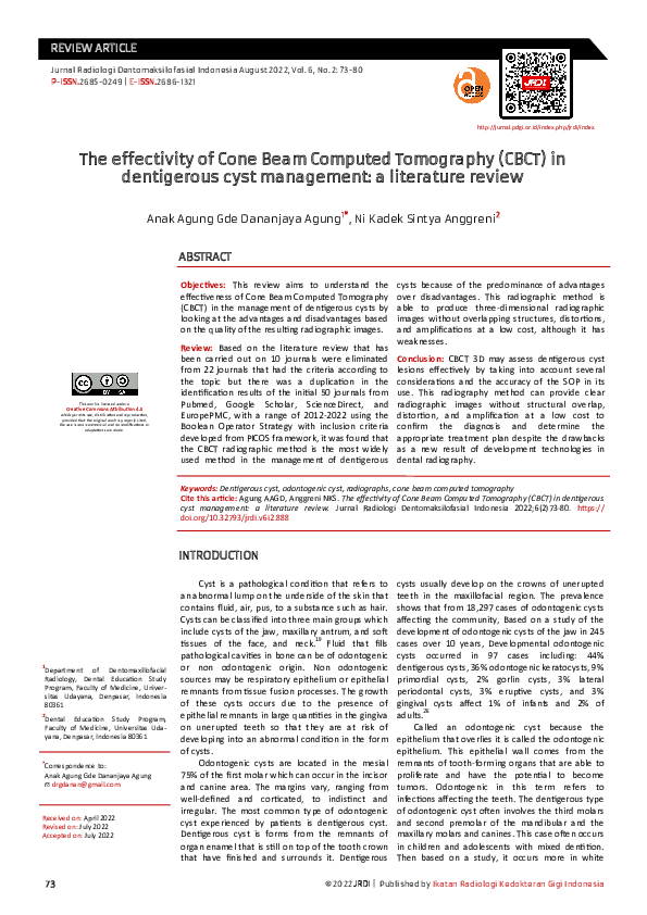 (PDF) The effectivity of Cone Beam Computed Tomography (CBCT) in ...