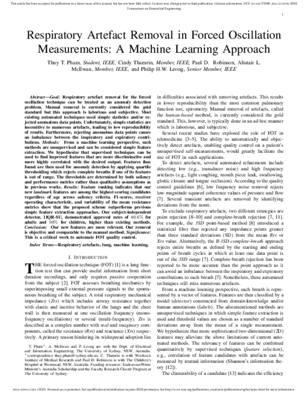 (PDF) Respiratory Artefact Removal in Forced Oscillation Measurements