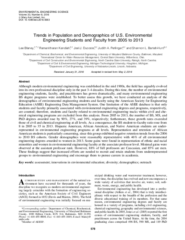 (PDF) Trends in Population and Demographics of U.S. Environmental ...