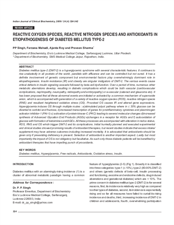 (PDF) Reactive oxygen species, reactive nitrogen species and ...