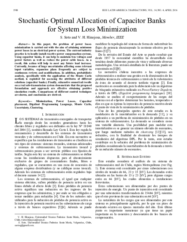 (PDF) Stochastic optimal allocation of reactive power banks for system ...