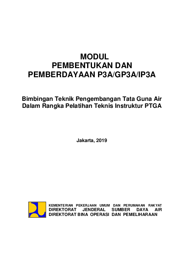 Pdf Modul Pembentukan Dan Pemberdayaan P3a