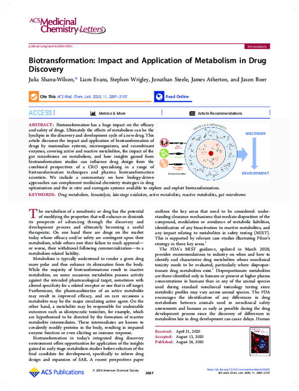 (PDF) Biotransformation: Impact and Application of Metabolism in Drug ...