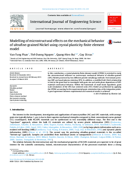 (PDF) Modelling of microstructural effects on the mechanical behavior ...
