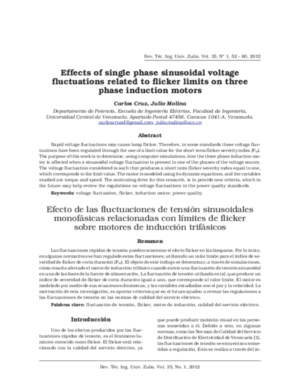 (PDF) Effects of single phase sinusoidal voltage fluctuations related ...