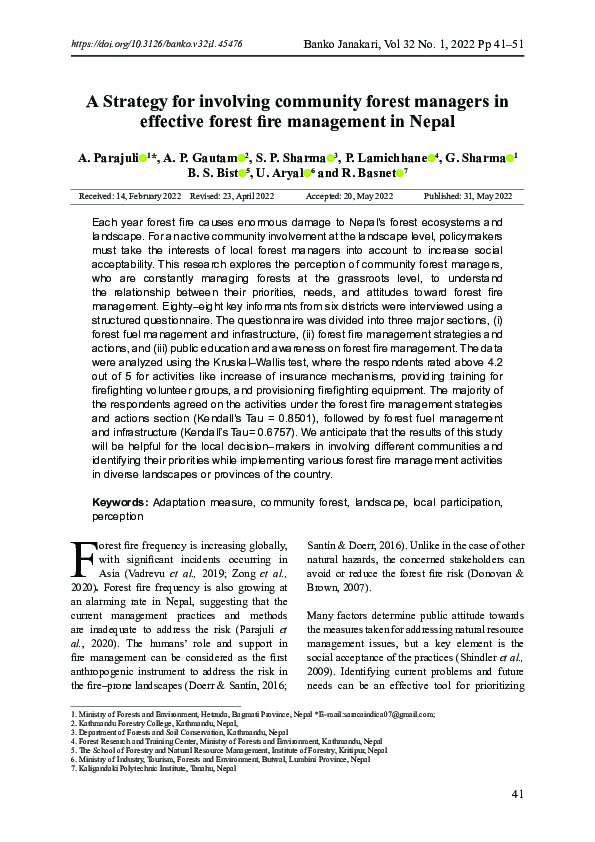 (PDF) A Strategy for involving community forest managers in effective ...