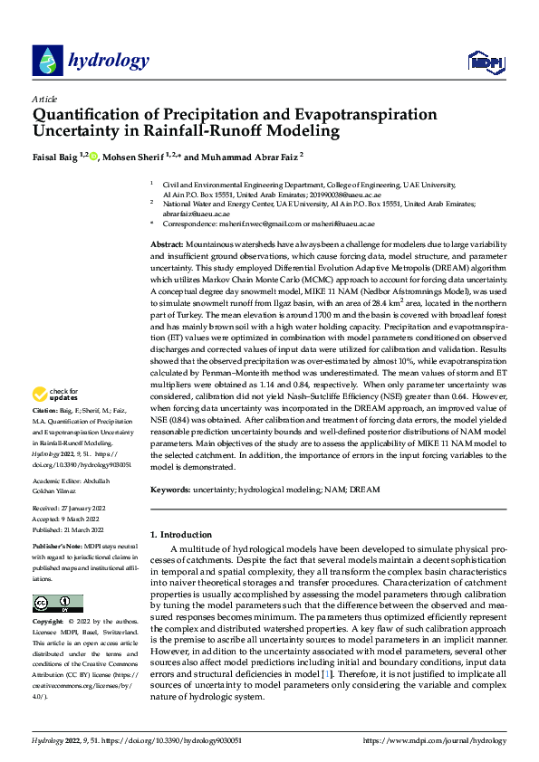 (PDF) Quantification of Precipitation and Evapotranspiration ...