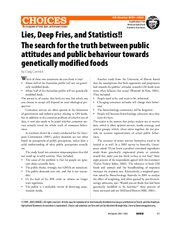 (PDF) Lies, Deep Fries, and Statistics!! The search for the truth ...