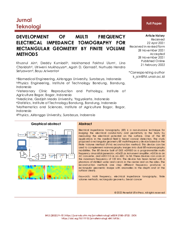 (PDF) Development of Multi Frequency Electrical Impedance Tomography ...