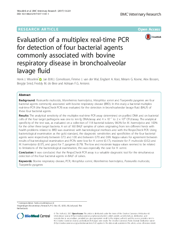 (PDF) Evaluation of a multiplex real-time PCR for detection of four ...