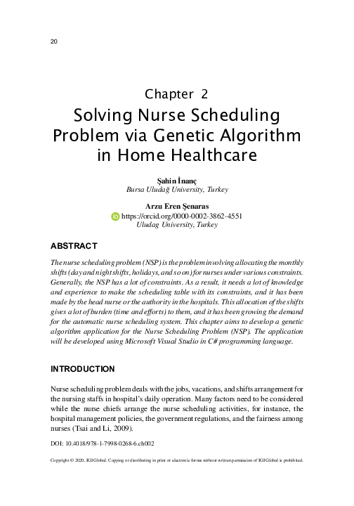 (PDF) Solving Nurse Scheduling Problem via Genetic Algorithm in Home ...