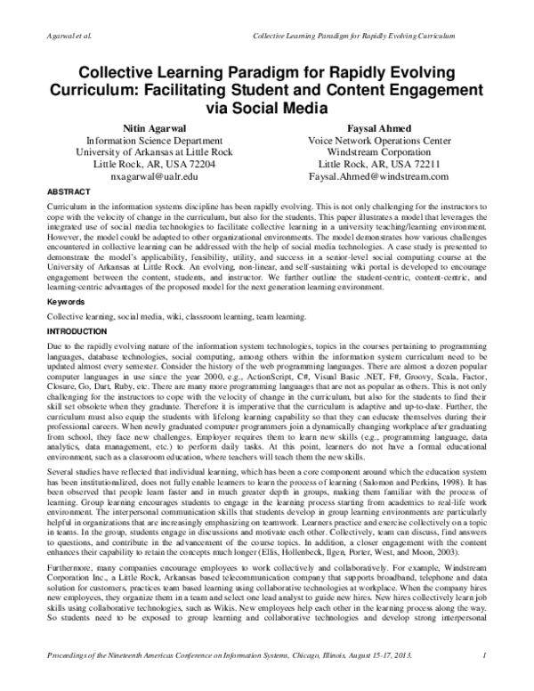 (PDF) Collective Learning Paradigm for Rapidly Evolving Curriculum ...
