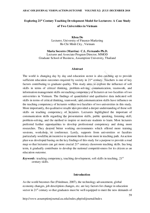 (PDF) Exploring 21st Century Teaching Development Model for Lecturers ...