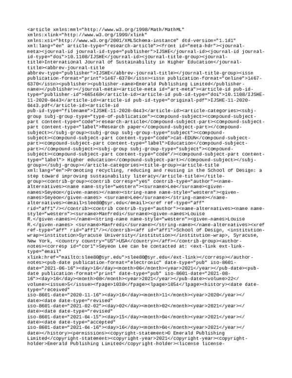 Promoting recycling, reducing and reusing in the School of Design: a ...