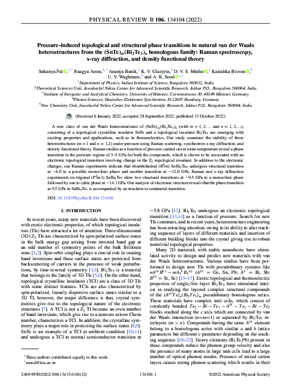 (PDF) Pressure-induced topological and structural phase transitions in ...