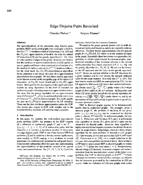 (PDF) Edge-disjoint paths revisited