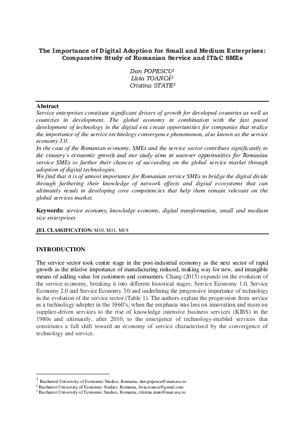 (PDF) The Importance of Digital Adoption for Small and Medium ...