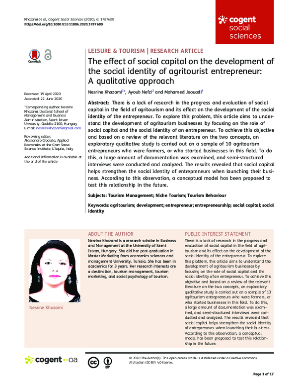 (PDF) The effect of social capital on the development of the social ...