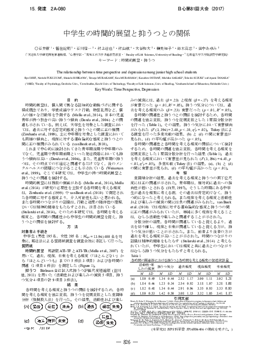 (PDF) The relationship between time perspective and depression among ...
