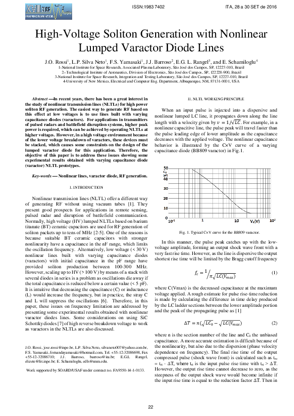 (PDF) High-Voltage Soliton Generation with Nonlinear Lumped Varactor ...