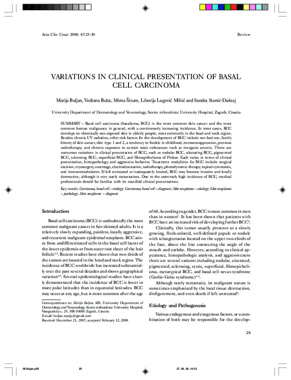 (PDF) Variations in clinical presentation of basal cell carcinoma