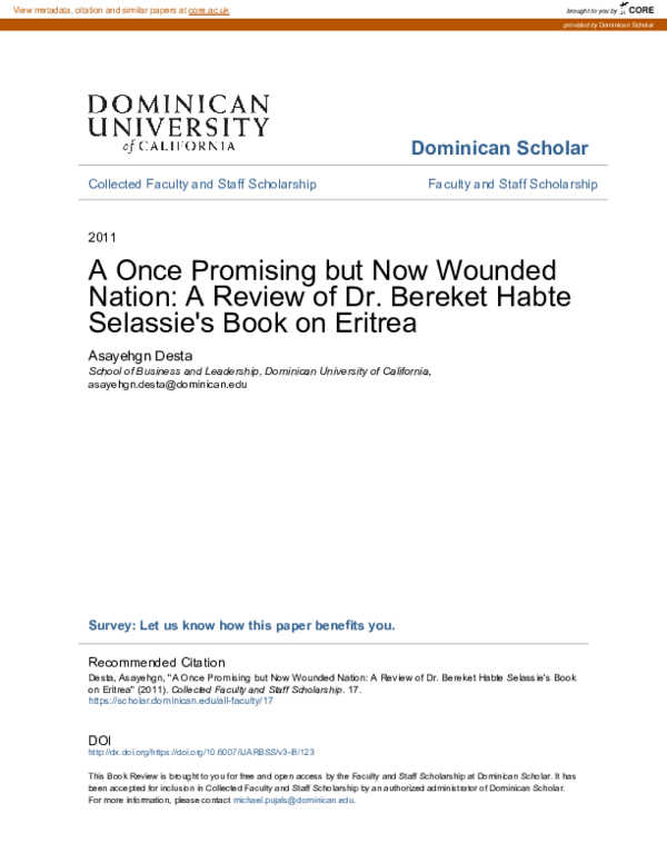 (PDF) A Once Promising but Now Wounded Nation: A Review of Dr. Bereket ...
