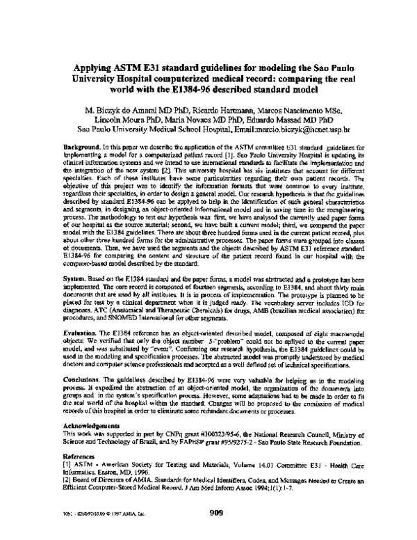 (PDF) Applying ASTM E31 Standard Guidelines for Modeling the Sao Paulo ...