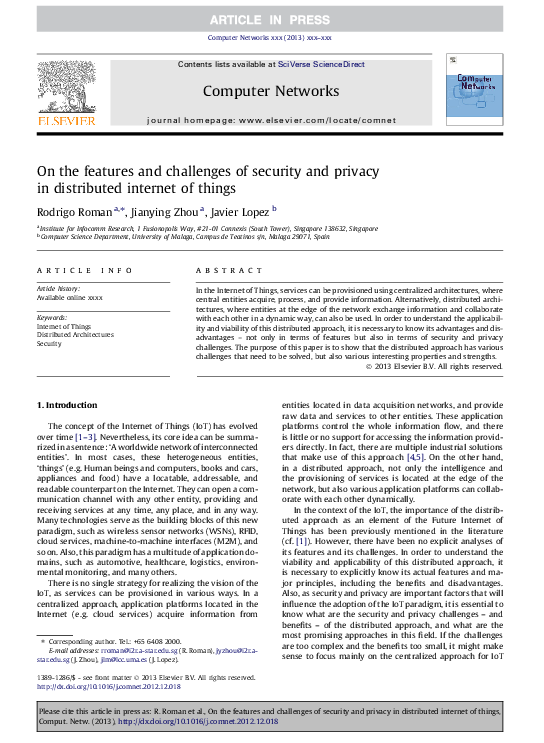 (PDF) On the features and challenges of security and privacy in ...