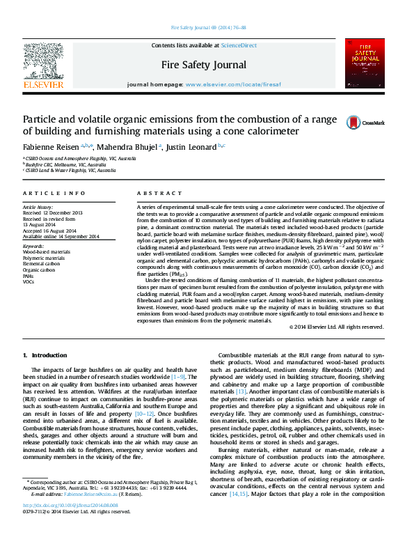 (PDF) Particle and volatile organic emissions from the combustion of a ...