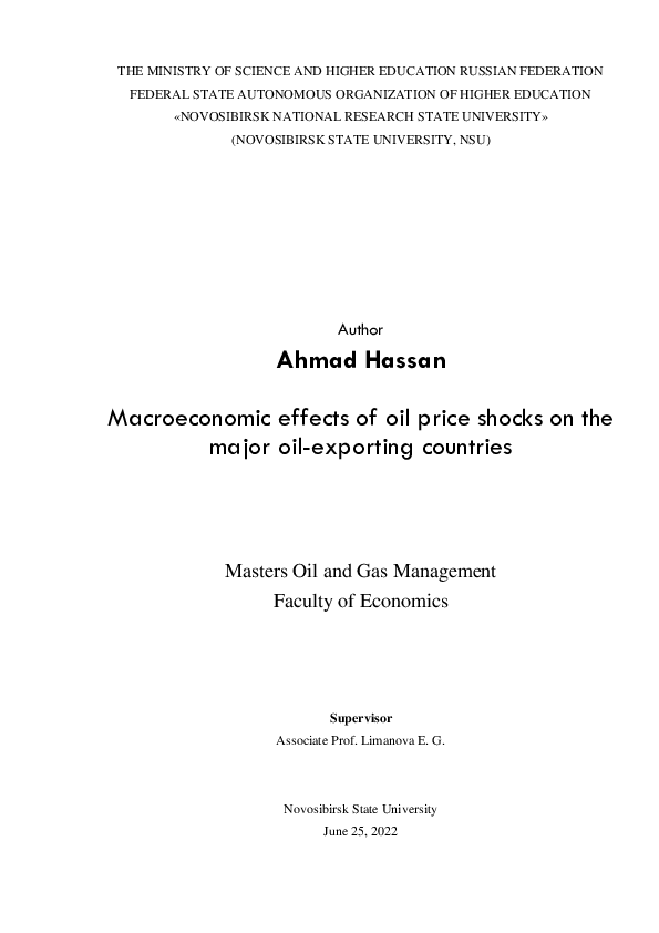 (PDF) Macroeconomic effects of oil price shocks on the major oil ...