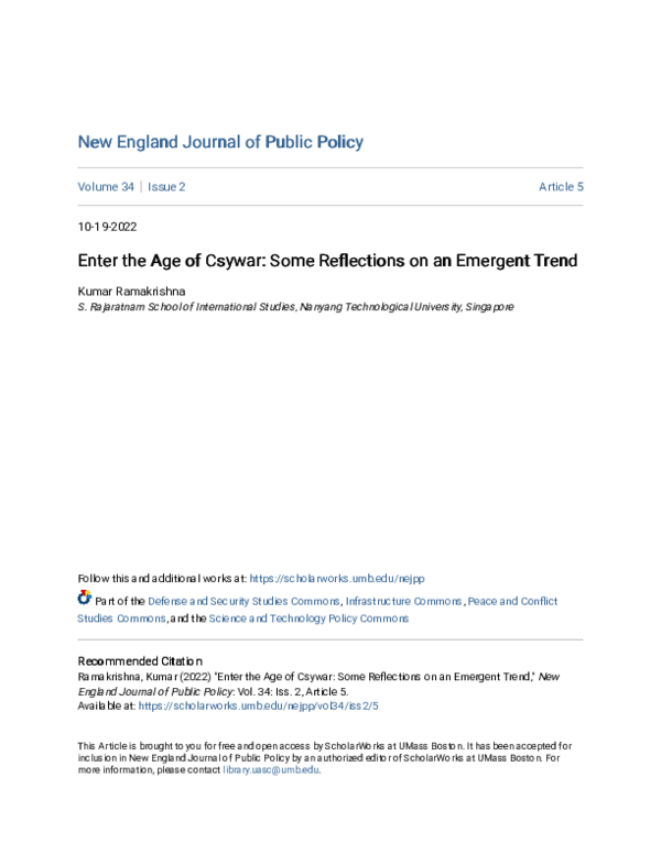 (PDF) Enter the Age of Csywar: Some Reflections on an Emergent Trend
