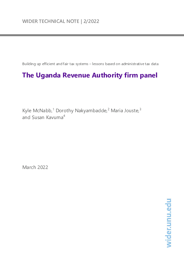 (PDF) The Uganda Revenue Authority firm panel