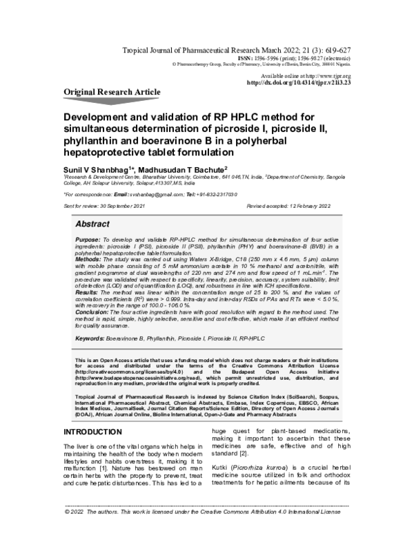 (PDF) Development and validation of RP HPLC method for simultaneous ...