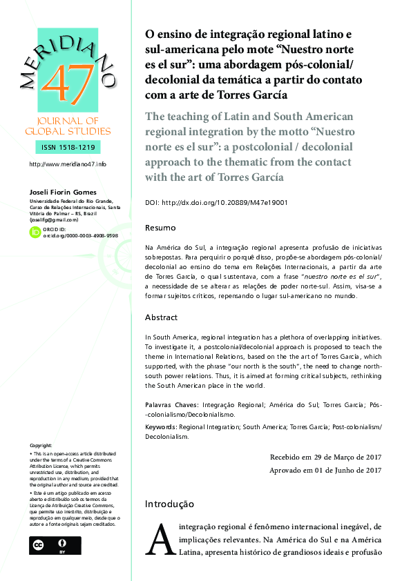 (PDF) The teaching of Latin and South American regional integration by ...