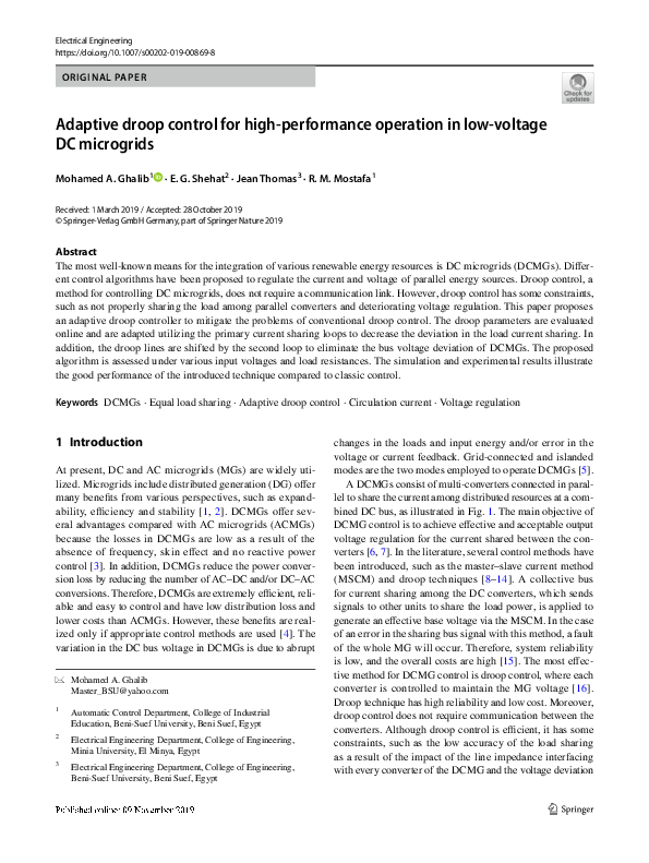 (PDF) Adaptive droop control for high-performance operation in low ...