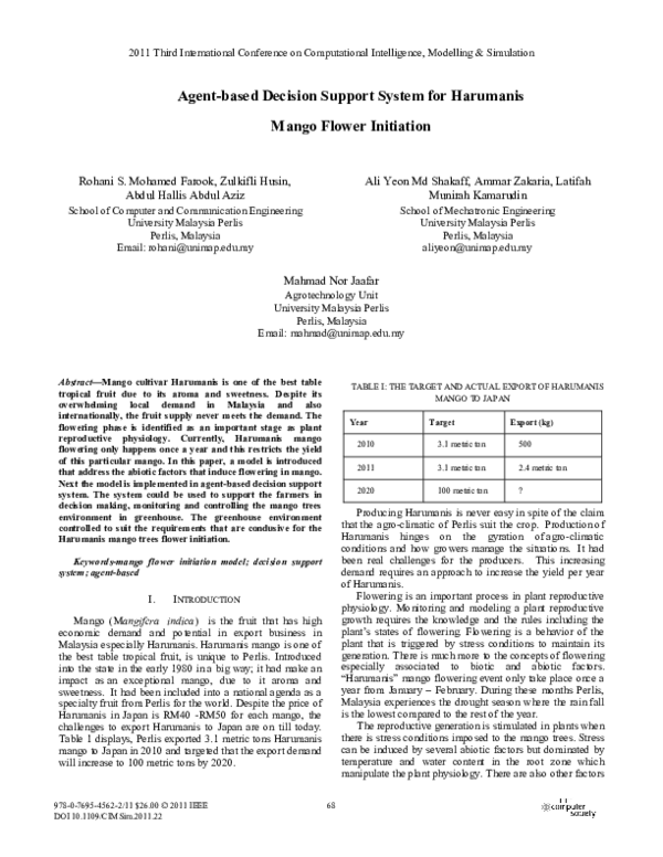 (PDF) Agent-based Decision Support System for Harumanis Mango Flower ...
