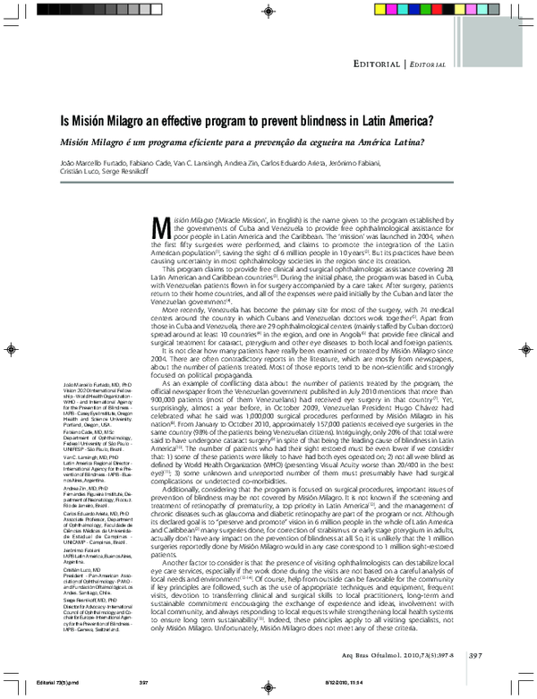 (PDF) Is Misión Milagro an effective program to prevent blindness in ...