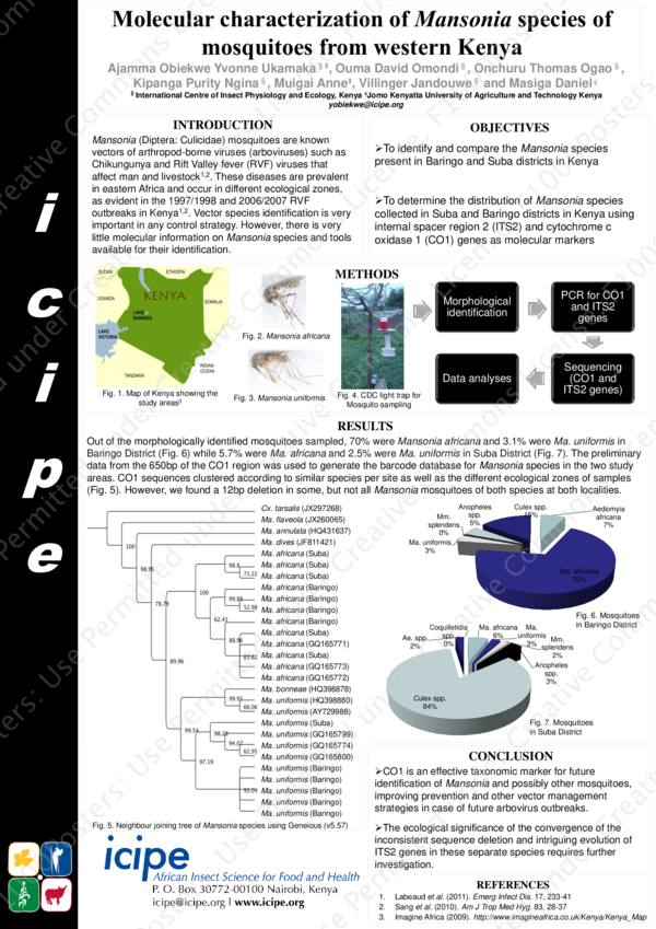 Pdf Molecular Characterization Of Mansonia Species Of Mosquitoes From