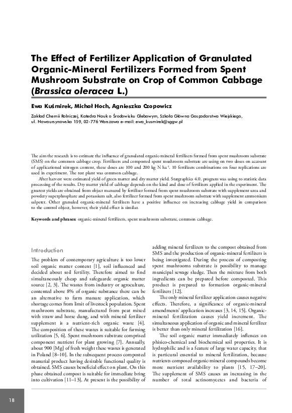 (PDF) The Effect of Fertilizer Application of Granulated Organic ...
